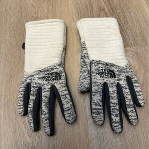 The North Face Cream and Grey Gloves
